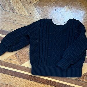 GAP Black Textured Knit Sweater
